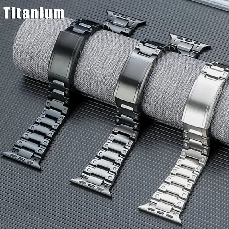 Bracelets en titane brillant pour Apple Watch